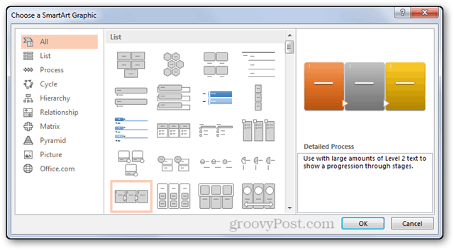 smartart smart art powerpoint power point 2013 opcióválasztás részletes folyamat smart art