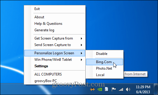 Tegye a Bing kezdőlapjának képét a bejelentkezési képernyő háttérévé a Windows 7 rendszerben