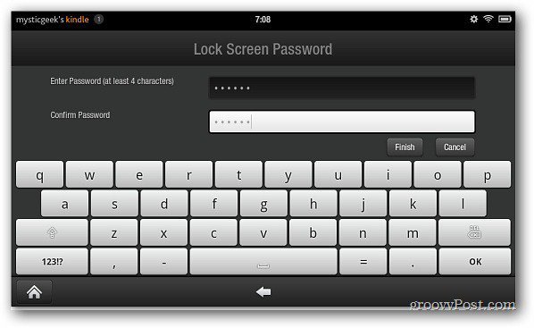 Kindle Fire Lock skærm