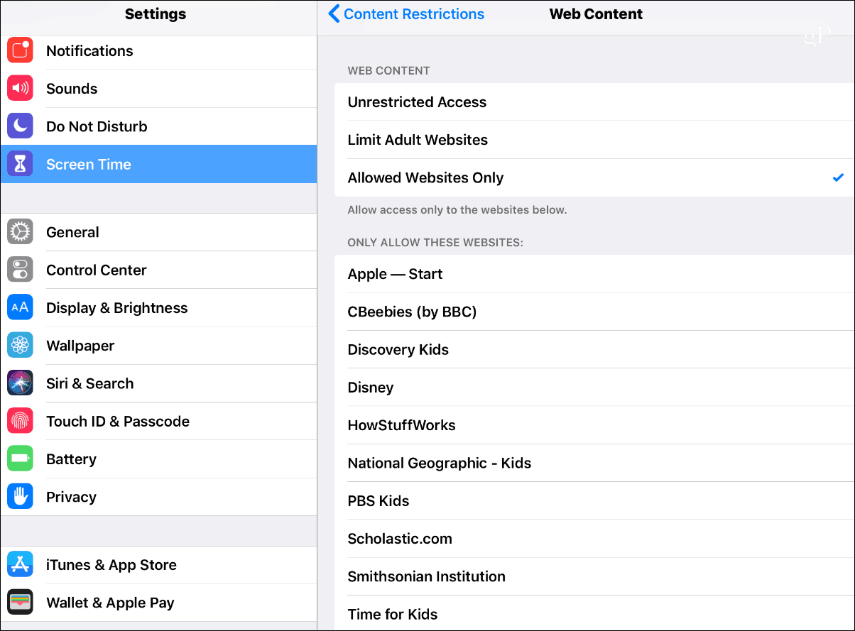 Restricciones de contenido de tiempo de pantalla de iOS 12