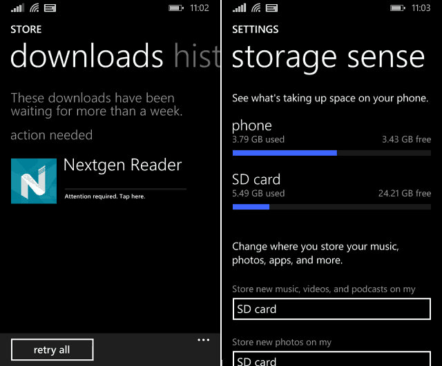 Windows Phone 8.1でSDカードから電話にアプリを移動する