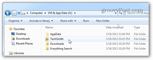 techsmithフォルダーを検証する