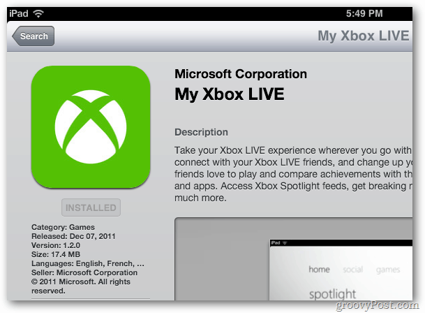 Mana Xbox Live lietotne iPhone, iPad un iPod touch