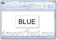 Word 2010 Blue Color Scheme