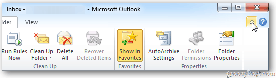 Outlook 2010: jak ukryć wstążkę