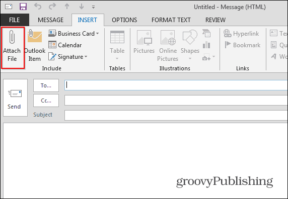 Outlook 2013: Оразмерете големи прикачени изображения