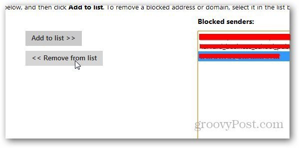 Lista bloqueada do Outlook 5