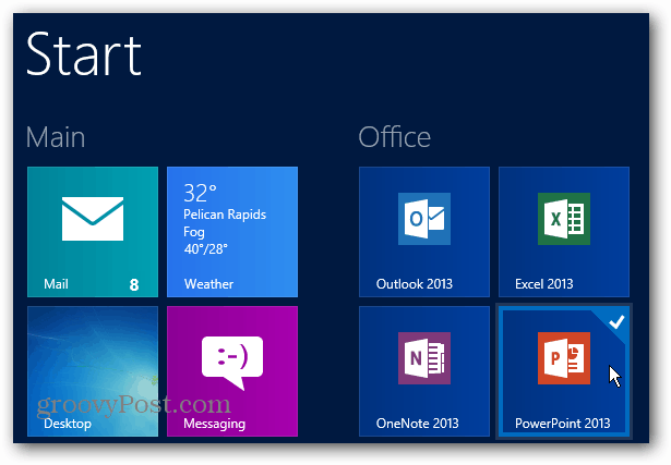 Aggiungi elementi della schermata Start di Windows 8 al desktop