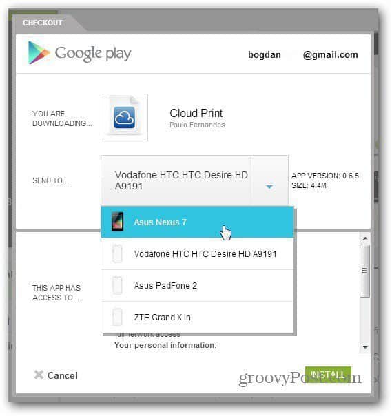 Cloud Print Beta Android App