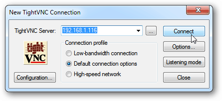 Εισαγάγετε IP TightVNC