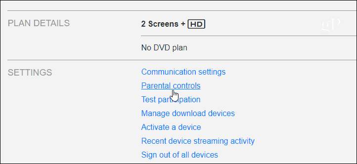 2 Netflix Parental Controls link