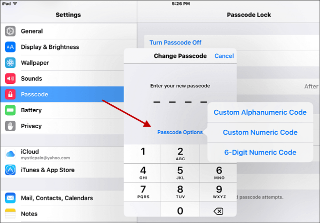 iPhoneを保護し、強力な英数字パスコードを作成する（更新済み）