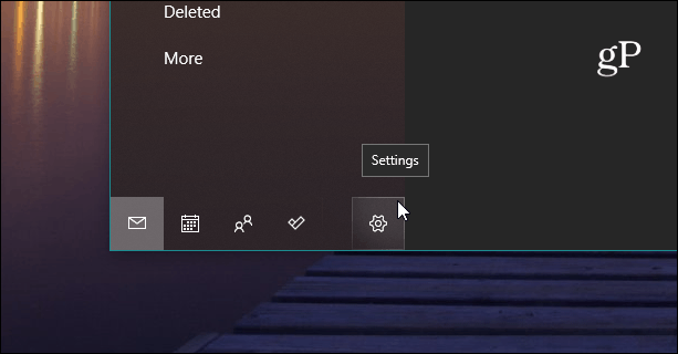 Tlačidlo Nastavenie Windows 10 Mail app