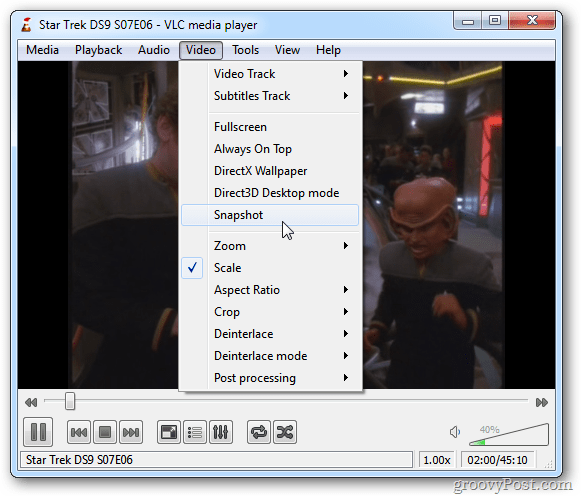 Efectuați instantanee ecran în VLC Media Player