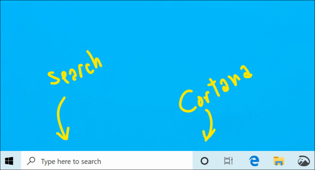 Cortana Searchの分離されたWindows 10 18317