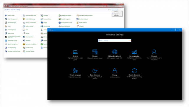 Panneau de configuration