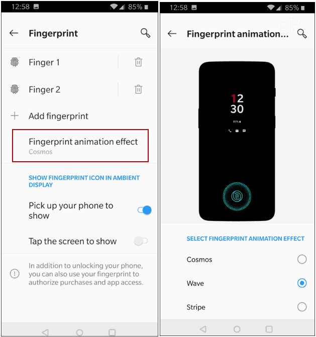 OnePlus 6T Change Fingerprint Animation