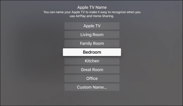 Apple TV 이름 변경