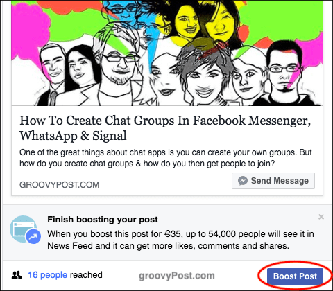 フェイスブックブースト