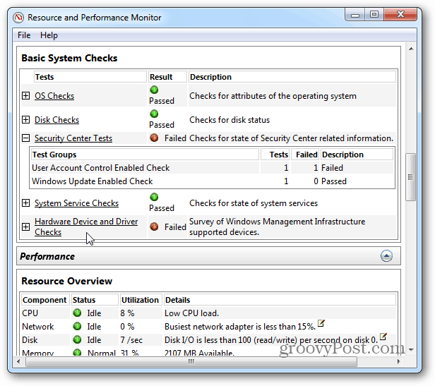 Erro de driver de dispositivo