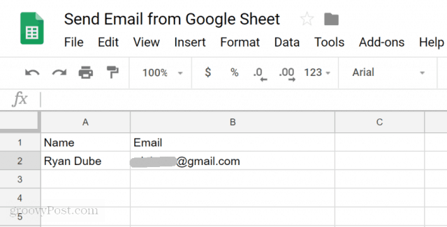 E-Mail in Google Sheets einrichten