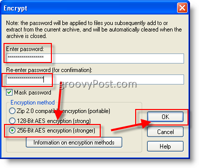 Crittografare i file utilizzando WinZip AES