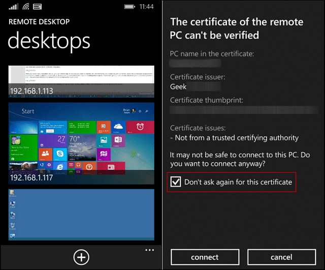 RDP WP 8.1