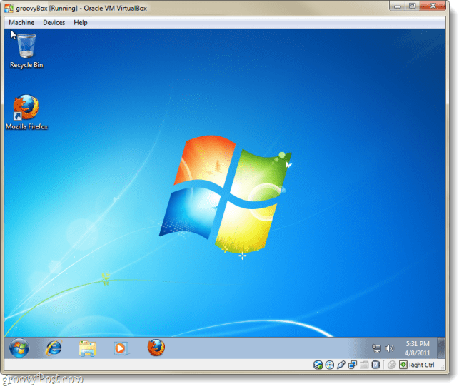 virtualbox running