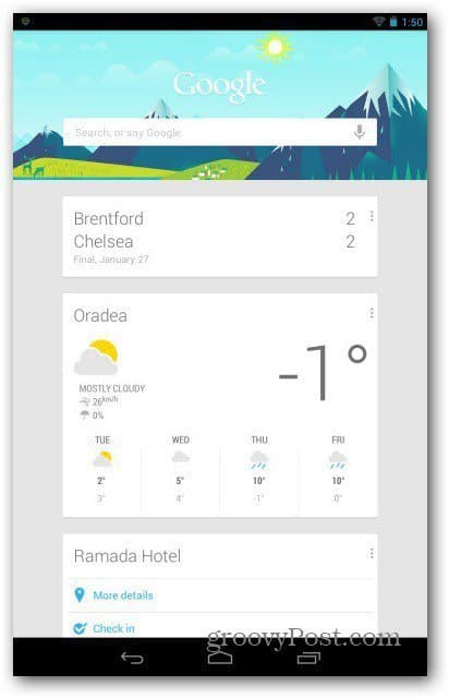 Google Nowメインページ Google Nowメインページ