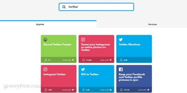 előre elkészített ifttt kisalkalmazások keresése