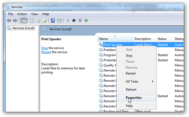 Windows 7サービスのスナップイン