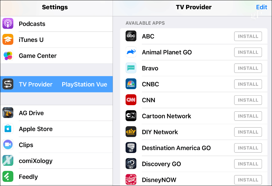 TV Provider iOS Verfügbare Apps