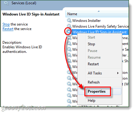 windows live accedi alle proprietà dell'assistente windows live accedi alle proprietà dell'assistente