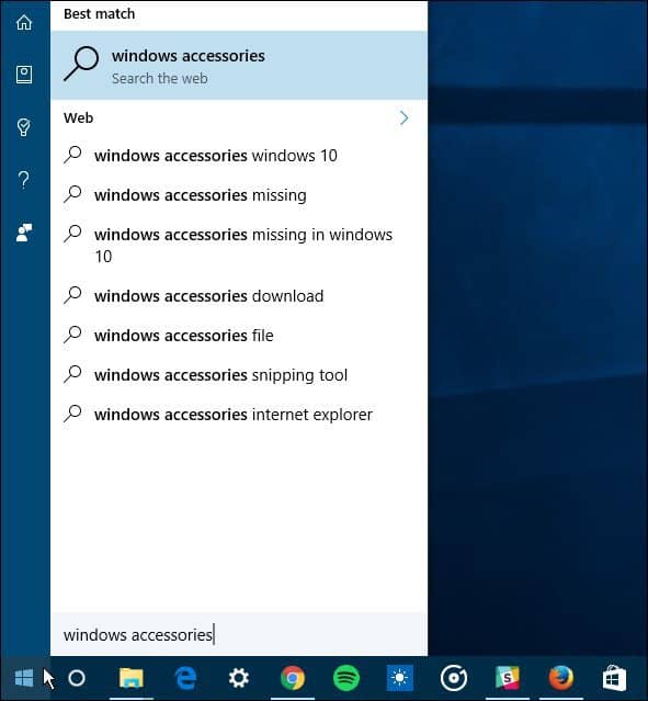 Où se trouve le dossier Accessoires dans Windows 10?