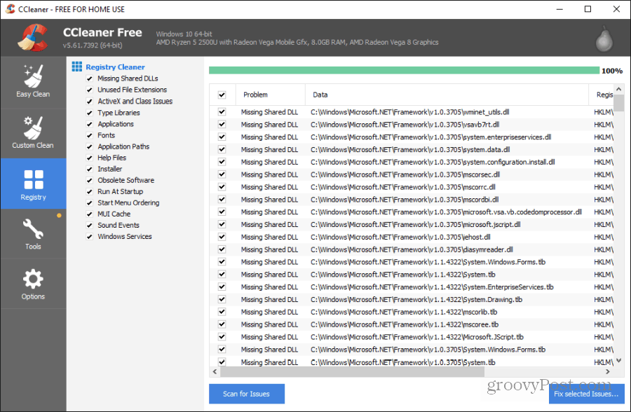 ccleaner-rekisterin puhdistus