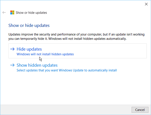 Windows 10: Bloker automatiske Windows-opdateringer med (KB3073930) værktøj