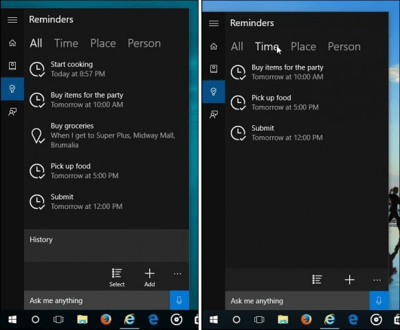 Windows 10 Cortana Erinnerung