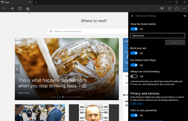 Windows 10: nuove funzionalità in Microsoft Edge