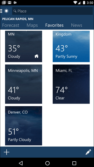 Android MSN Weather App