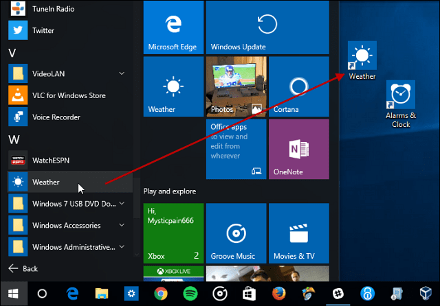 Tips for Windows 10: Lag snarveier på skrivebordet for Universal Apps