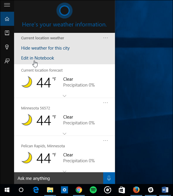 Conseil Windows 10: Faites en sorte que Cortana affiche la météo pour plusieurs villes