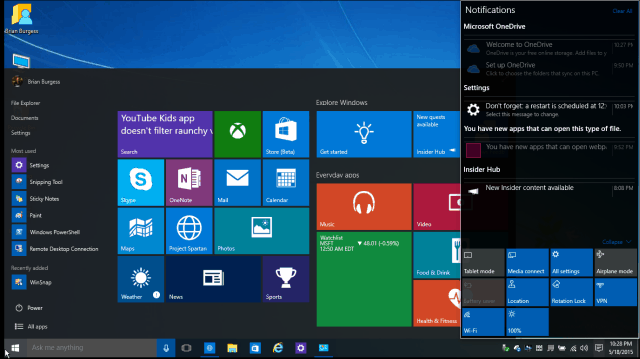 Suggerimento per Windows 10: rendere efficiente il menu Start