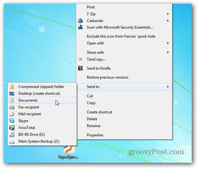 Windows 7 Menu clic droit: Ajouter des commandes Copier et Déplacer vers un dossier