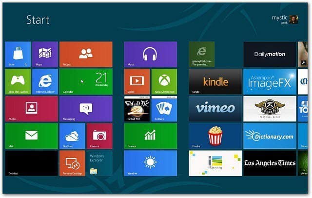 Windows 8: izveidojiet flīžu grupas sākuma ekrānā