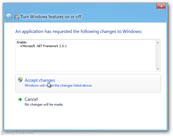 aceptar cambios en microsoft.net framework 3.5.1