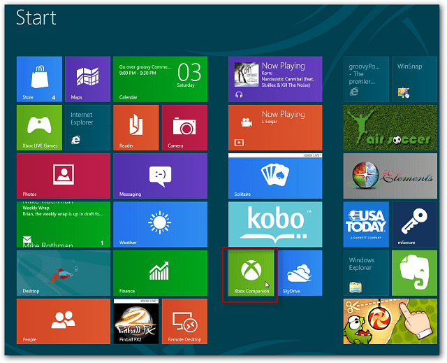 Aplikacija za Windows 8 Xbox 360 Companion