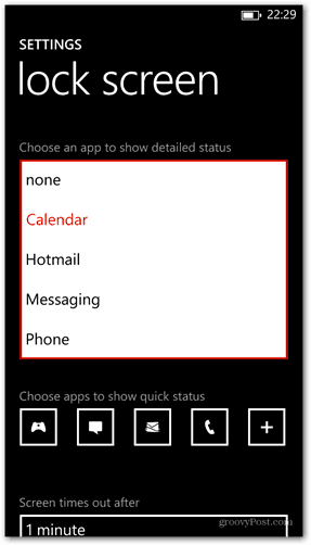 विंडोज फोन 8 अनुकूलित लॉक स्क्रीन ऐप विस्तृत स्थिति