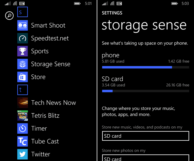 Windows Phone 8.1 Tip: Presuňte aplikácie a hry na kartu SD