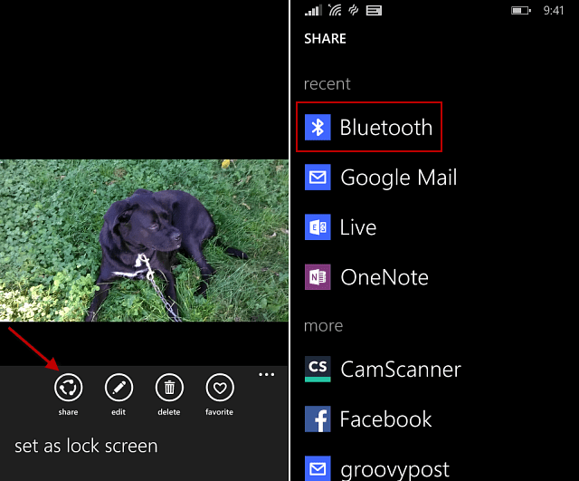 поділитися Bluetooth WP8