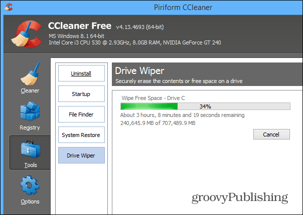 Kör Wiper CCleaner